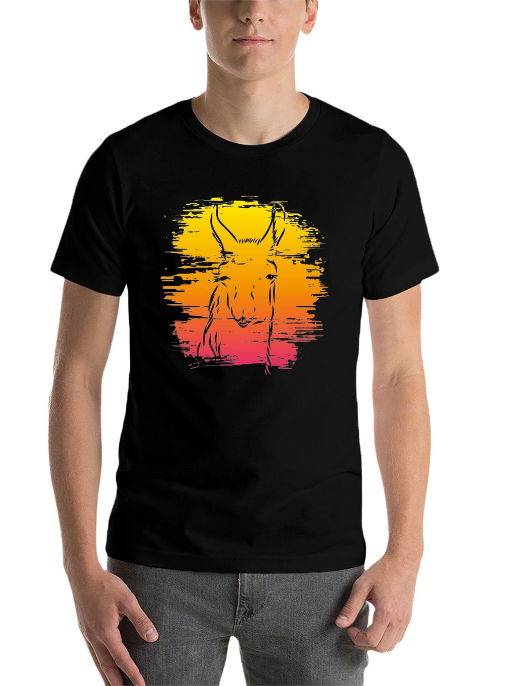 Llama Sunset Graphic Tee - Unique Animal Design