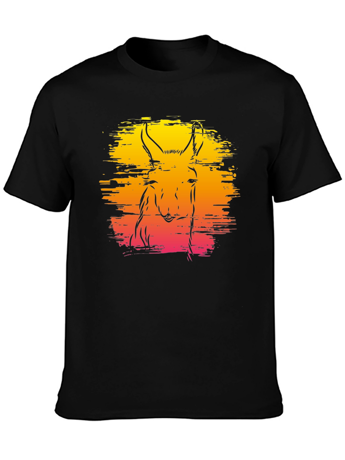 Llama Sunset Graphic Tee - Unique Animal Design