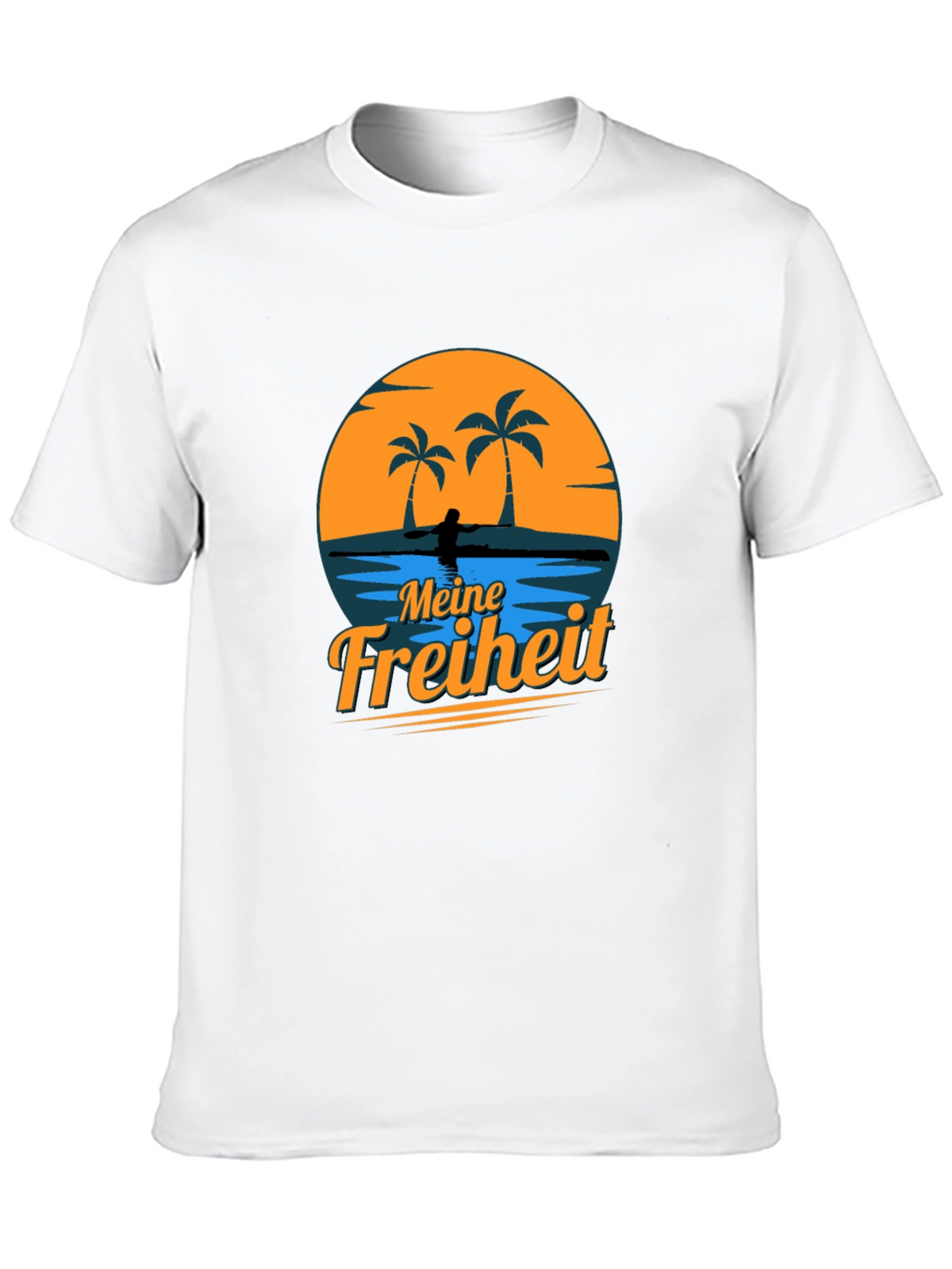 Meine Freiheit Black T-Shirt - Tropical Design