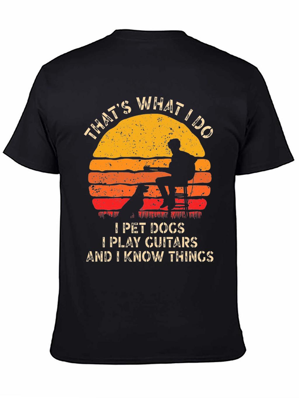 Pet Dog Guitar & Knowledge Graphic Tee