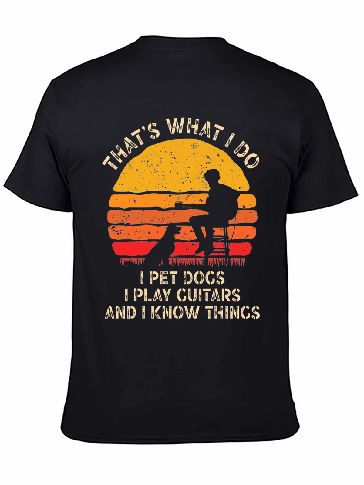 Pet Dog Guitar & Knowledge Graphic Tee