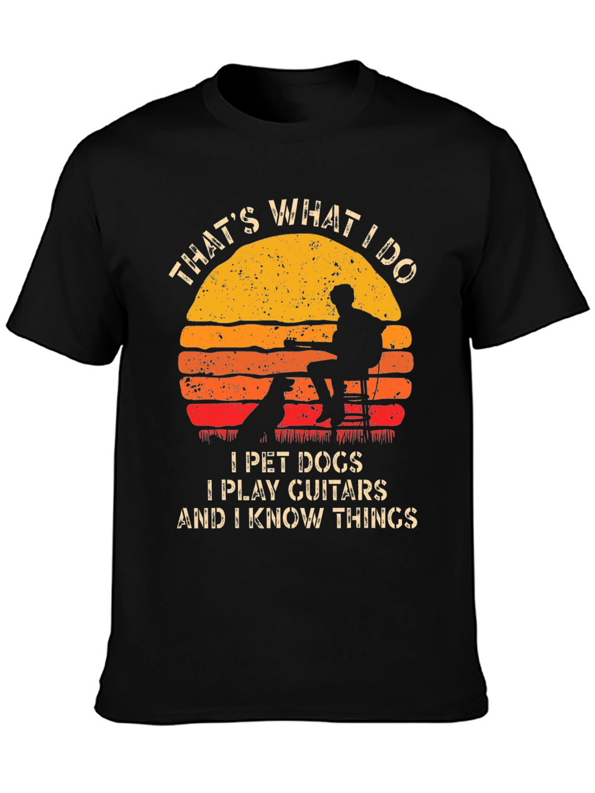 Pet Dog Guitar & Knowledge Graphic Tee