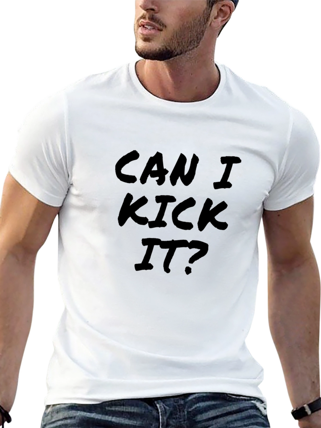 Can I Kick It? Graphic Black T-Shirt