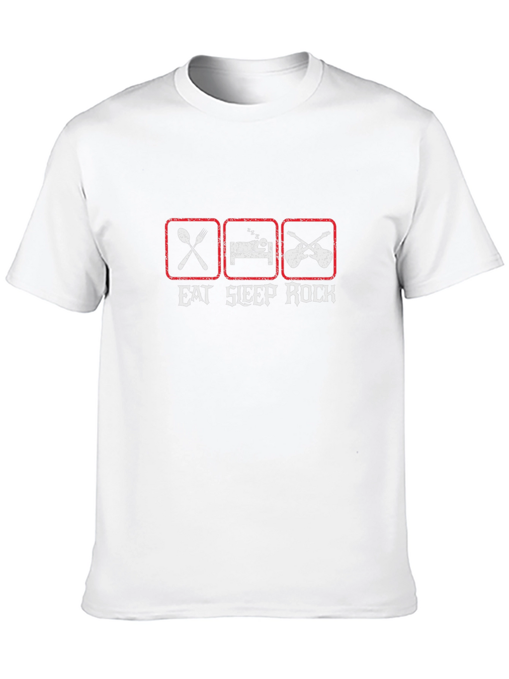 Eat Sleep Rock Graphic Tee - Black Cotton T-Shirt
