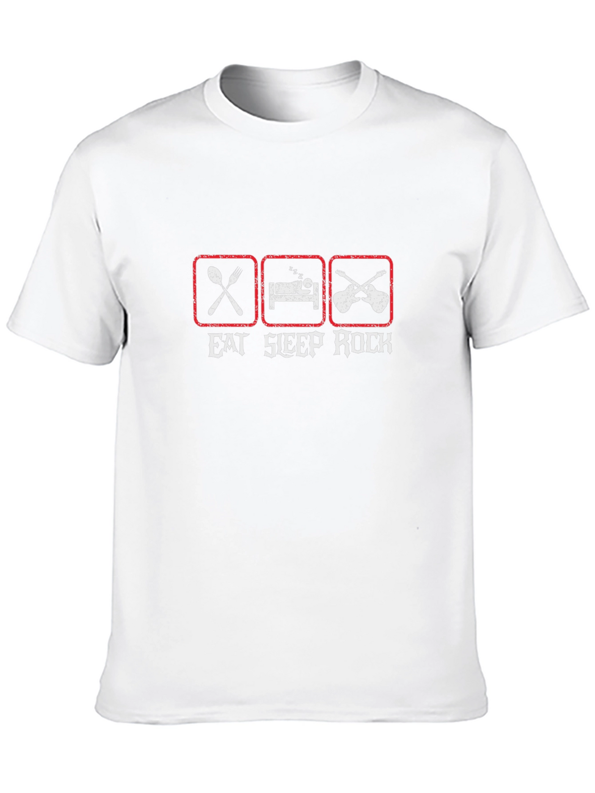 Eat Sleep Rock Graphic Tee - Black Cotton T-Shirt