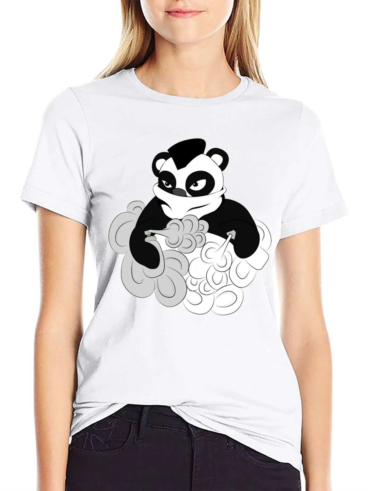Cool Panda Graphic T-Shirt - Black Cotton Tee