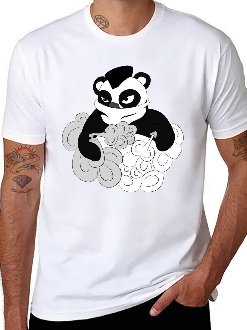Cool Panda Graphic T-Shirt - Black Cotton Tee