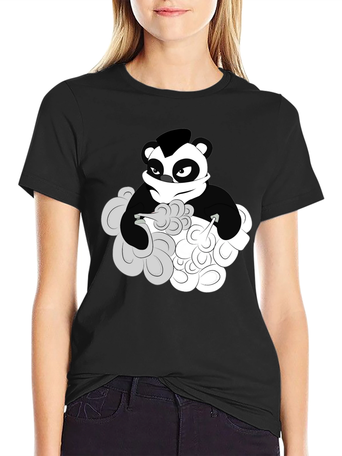 Cool Panda Graphic T-Shirt - Black Cotton Tee