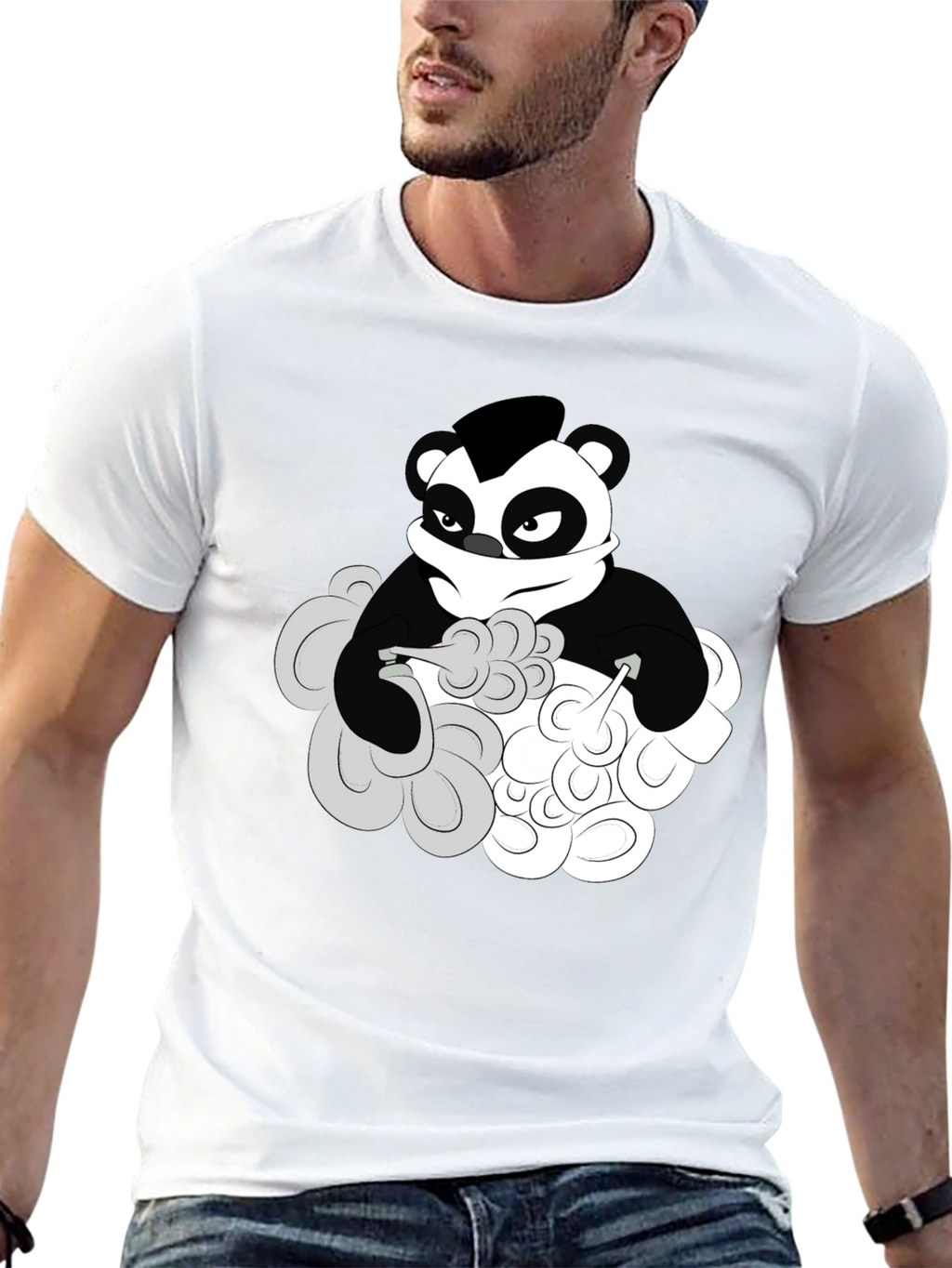Cool Panda Graphic T-Shirt - Black Cotton Tee