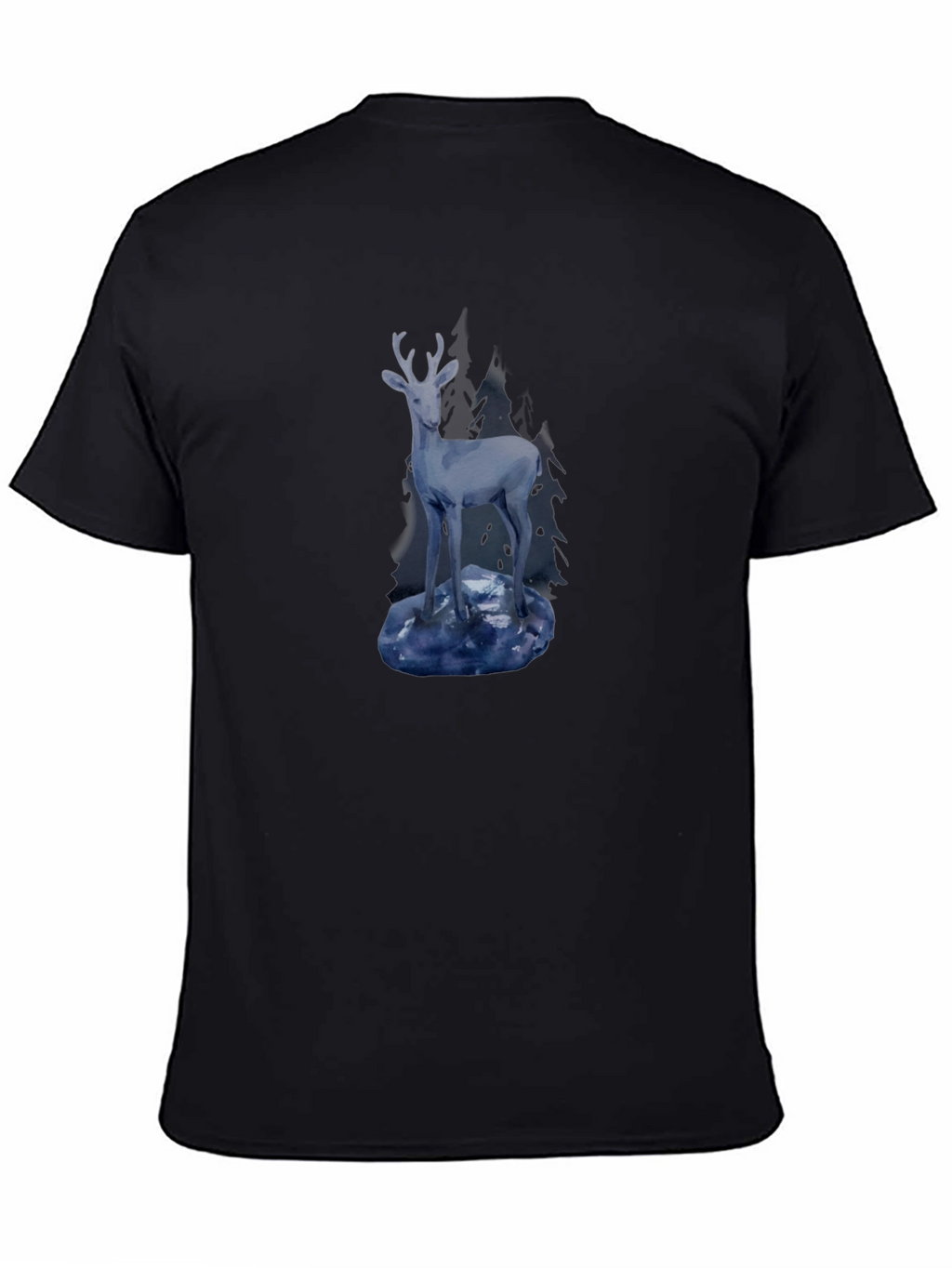 Mens Black Deer Graphic Tee