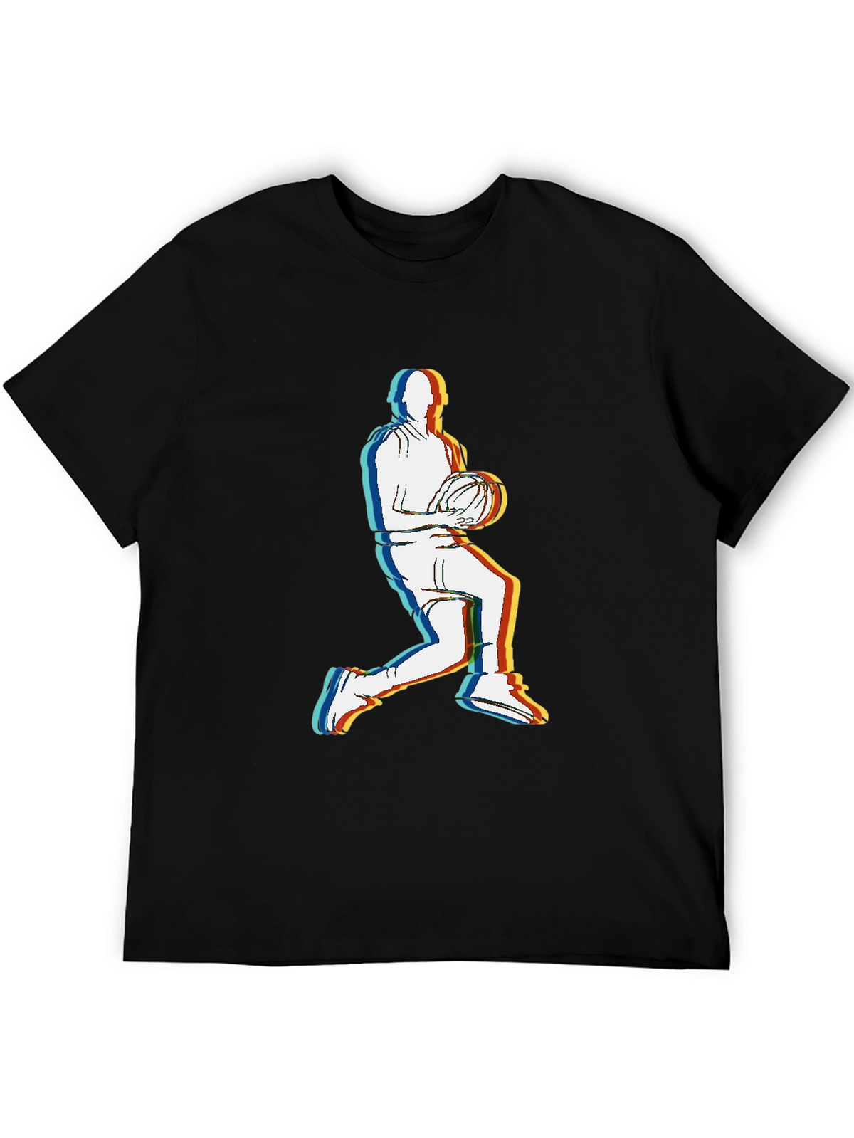 Retro Basketball Player Graphic Tee - Black