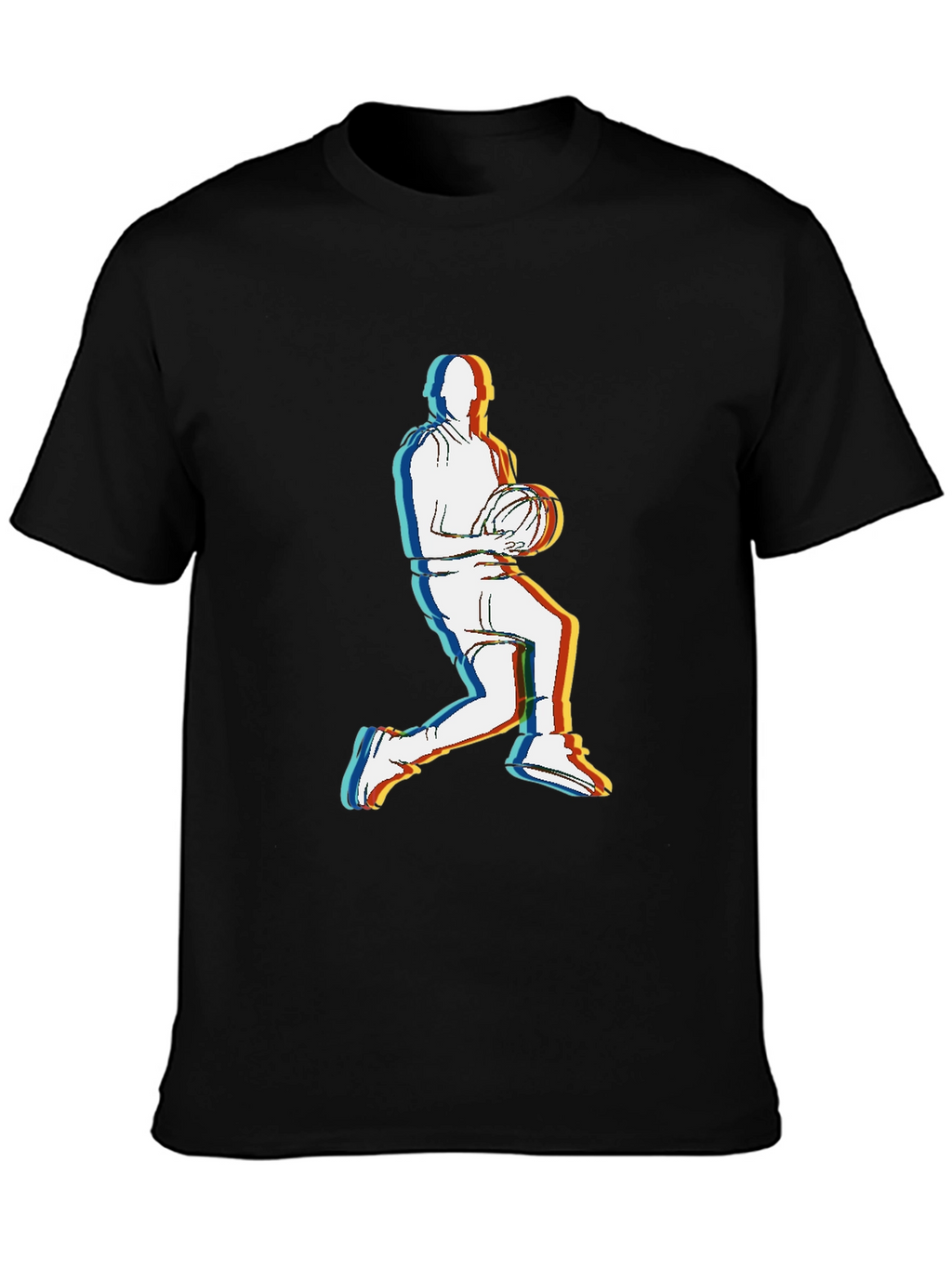 Retro Basketball Player Graphic Tee - Black