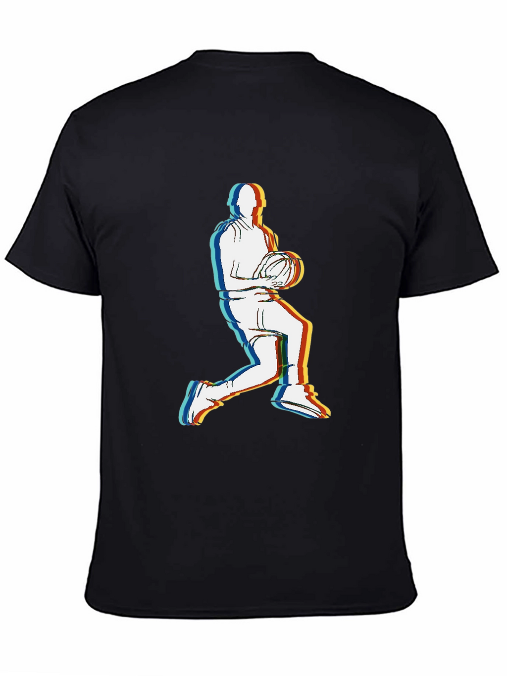 Retro Basketball Player Graphic Tee - Black