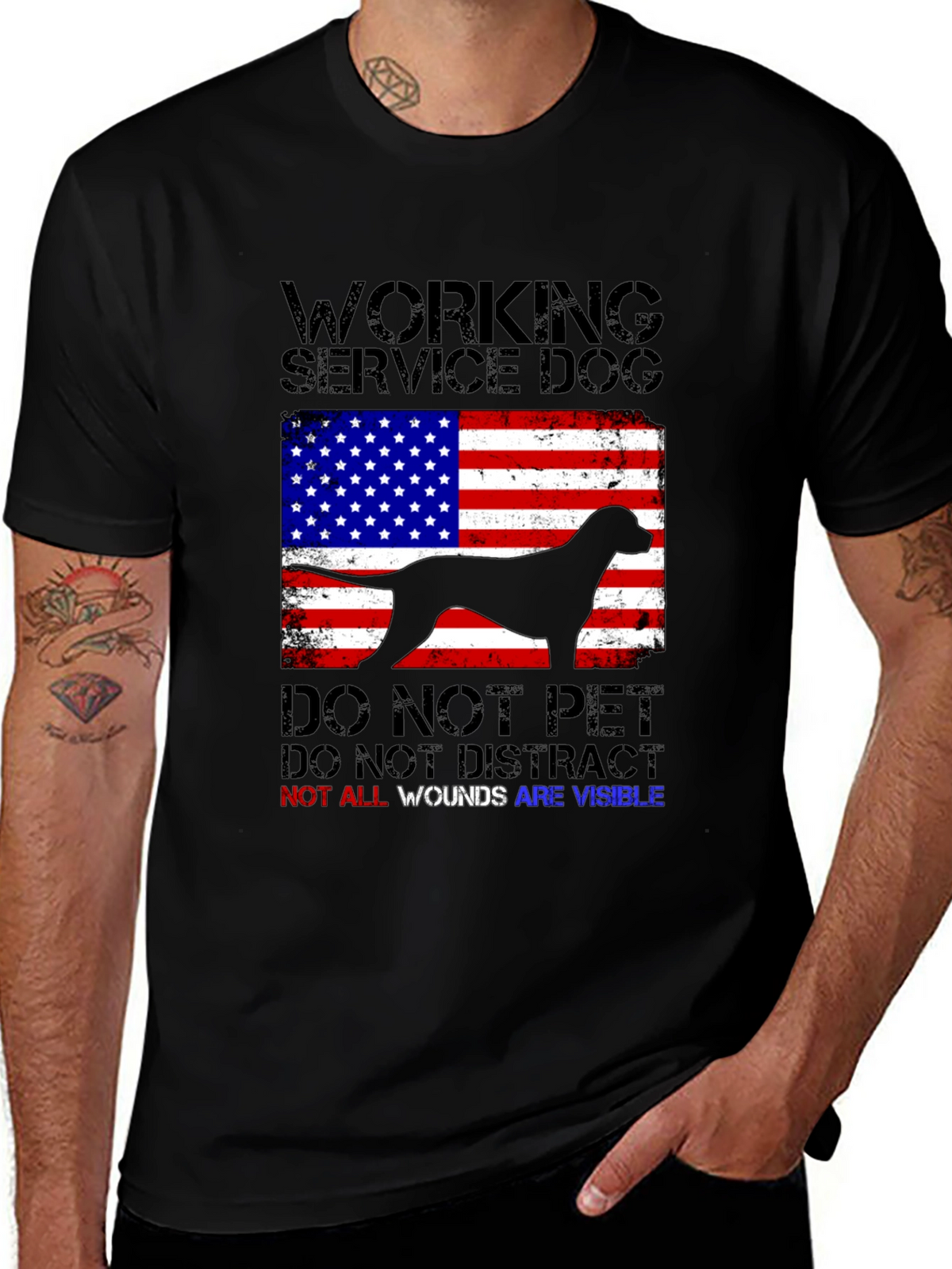 Working Service Dog Graphic T-Shirt