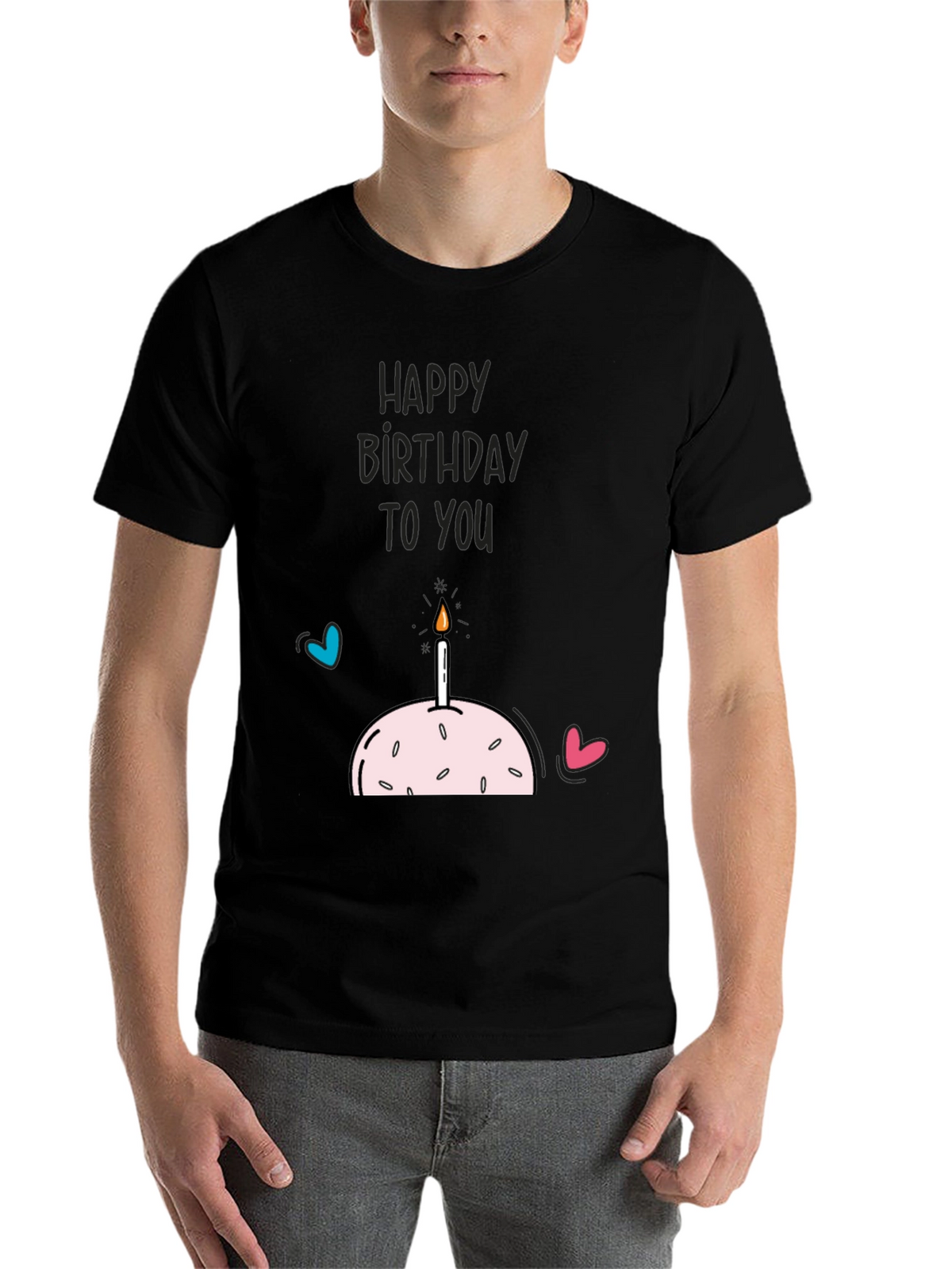 Happy Birthday Graphic Tee - Black