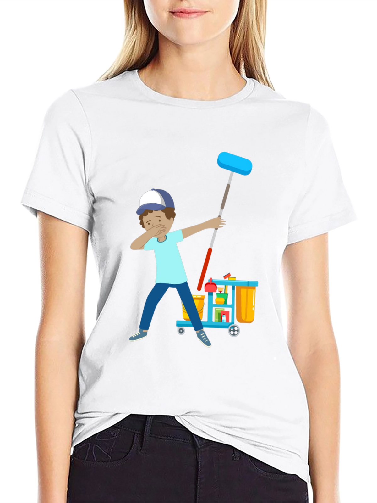 Janitor Dab T-Shirt - Cleaning Crew Funny Tee