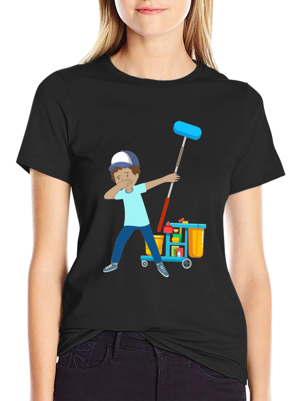 Janitor Dab T-Shirt - Cleaning Crew Funny Tee