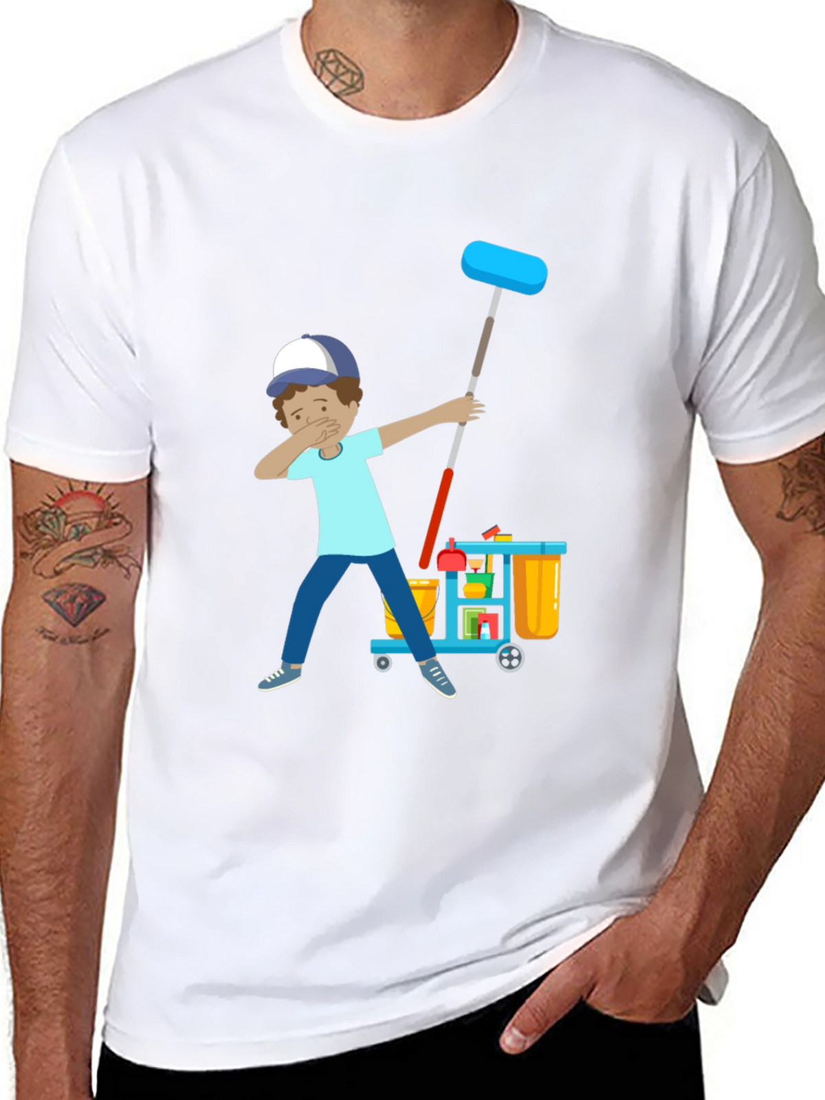 Janitor Dab T-Shirt - Cleaning Crew Funny Tee