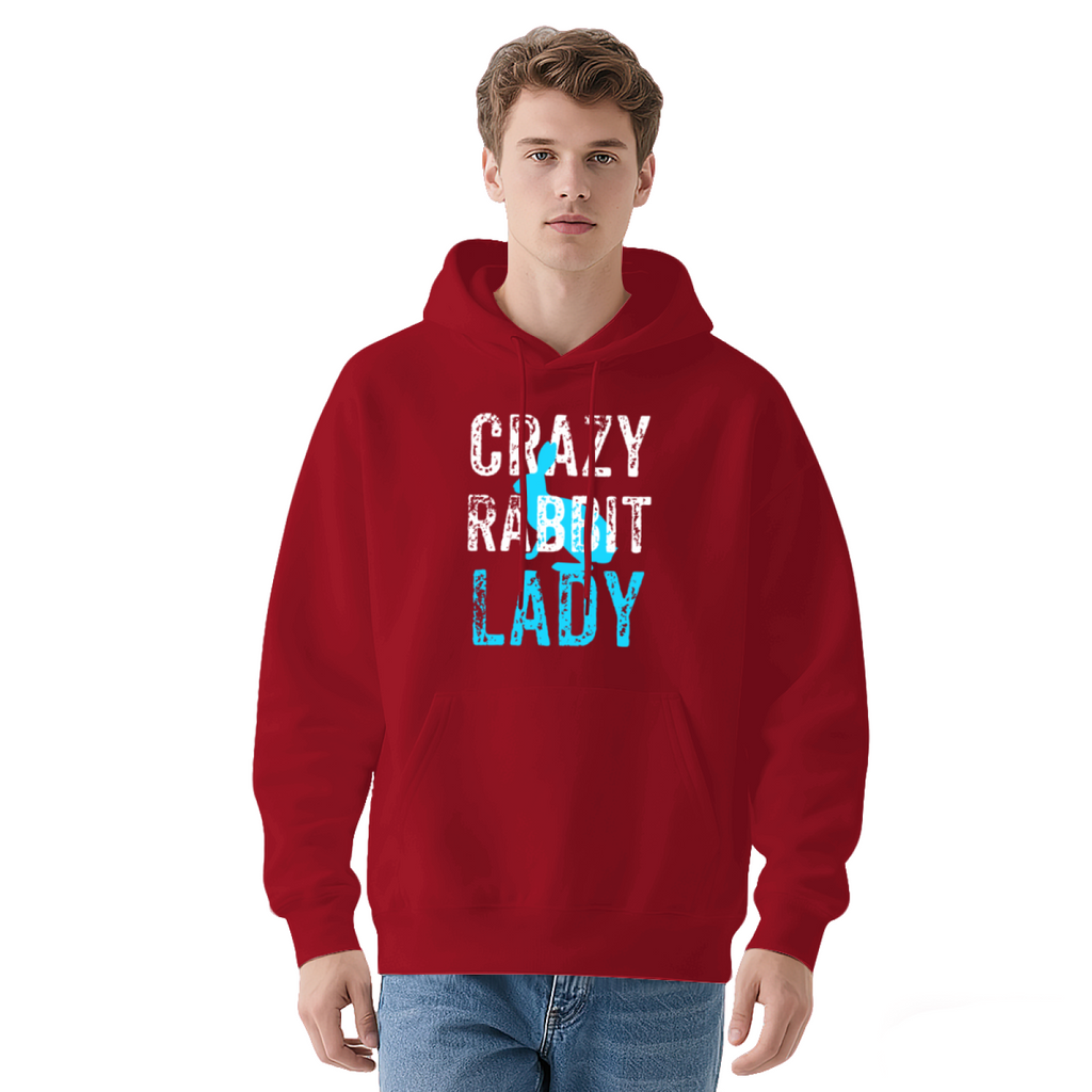 Crazy Rabbit Lady Hoodie - "CRAZY RABBIT LADY,"