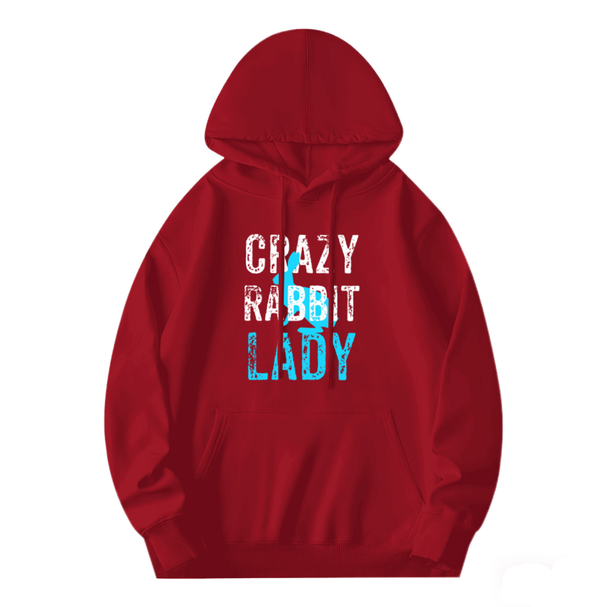 Crazy Rabbit Lady Hoodie - "CRAZY RABBIT LADY,"