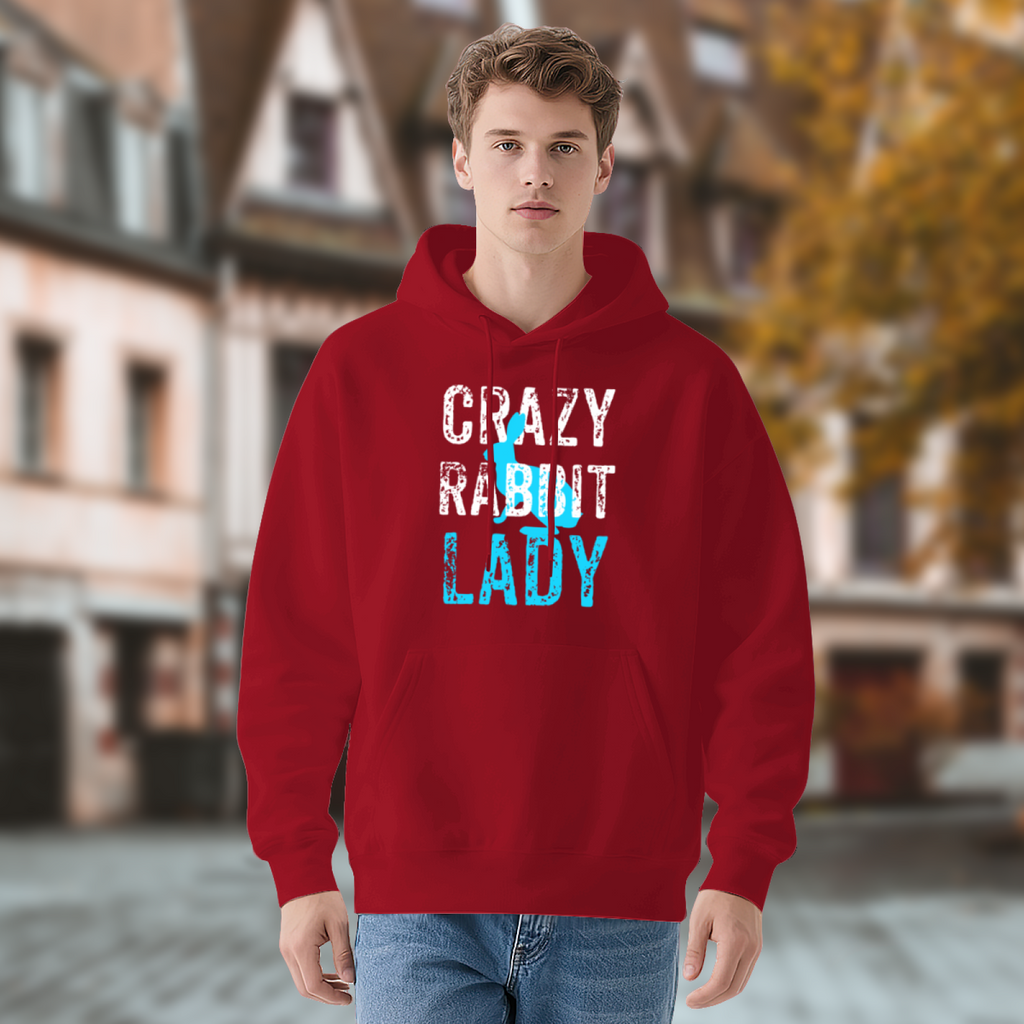 Crazy Rabbit Lady Hoodie - "CRAZY RABBIT LADY,"