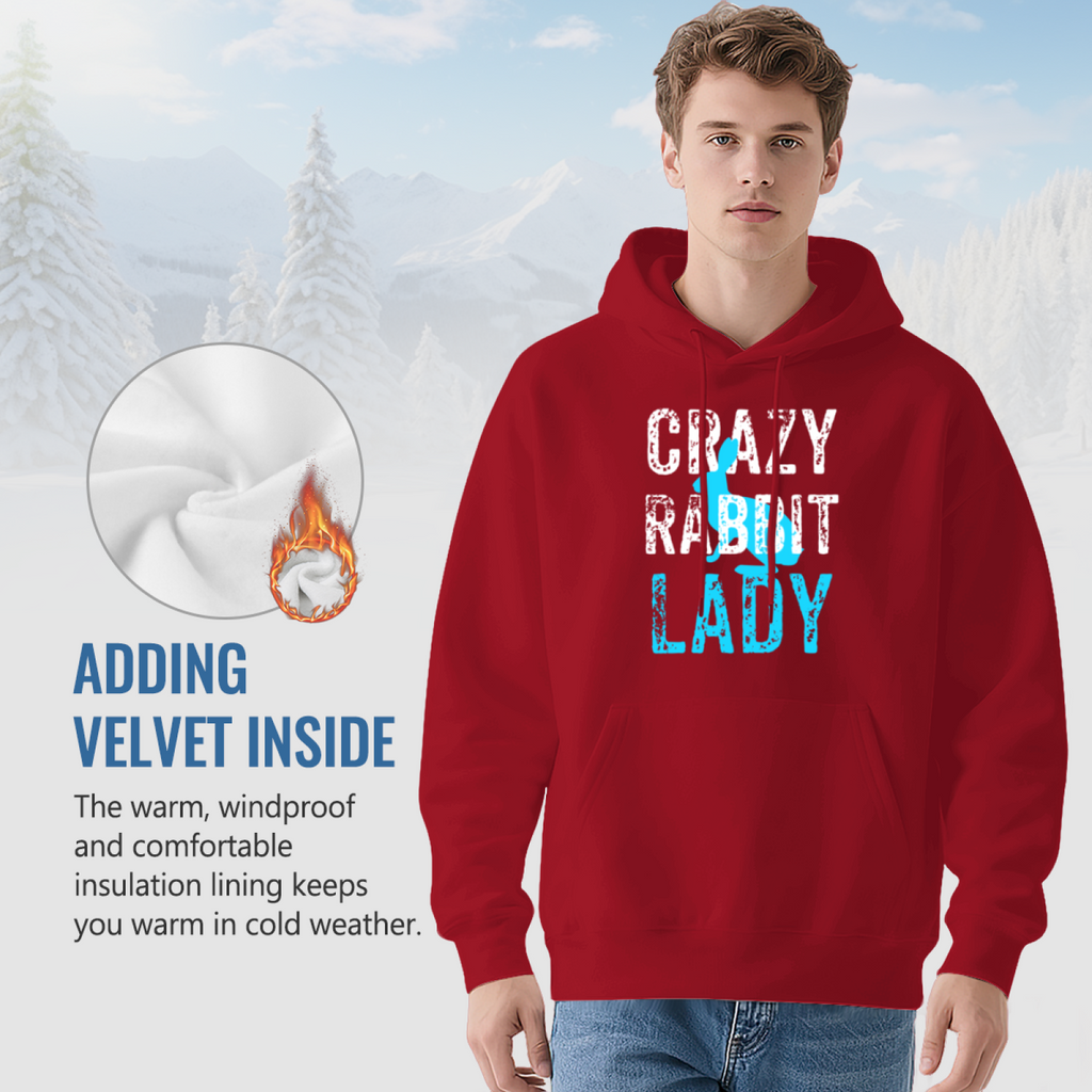 Crazy Rabbit Lady Hoodie - "CRAZY RABBIT LADY,"