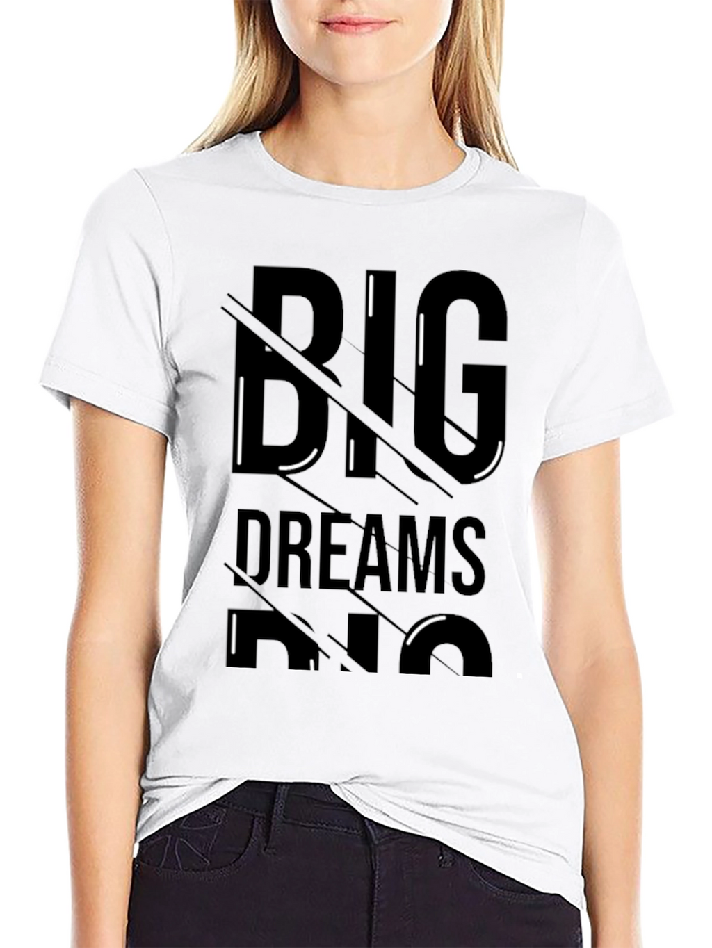 Big Dreams Mens Black Graphic T-Shirt