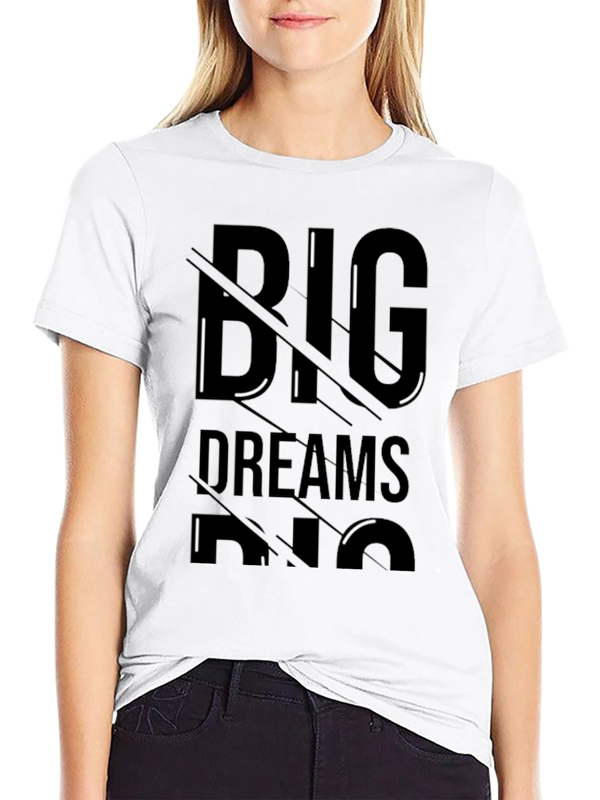 Big Dreams Mens Black Graphic T-Shirt
