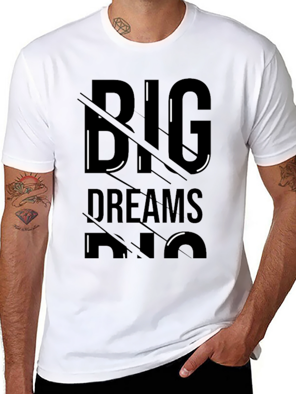 Big Dreams Mens Black Graphic T-Shirt