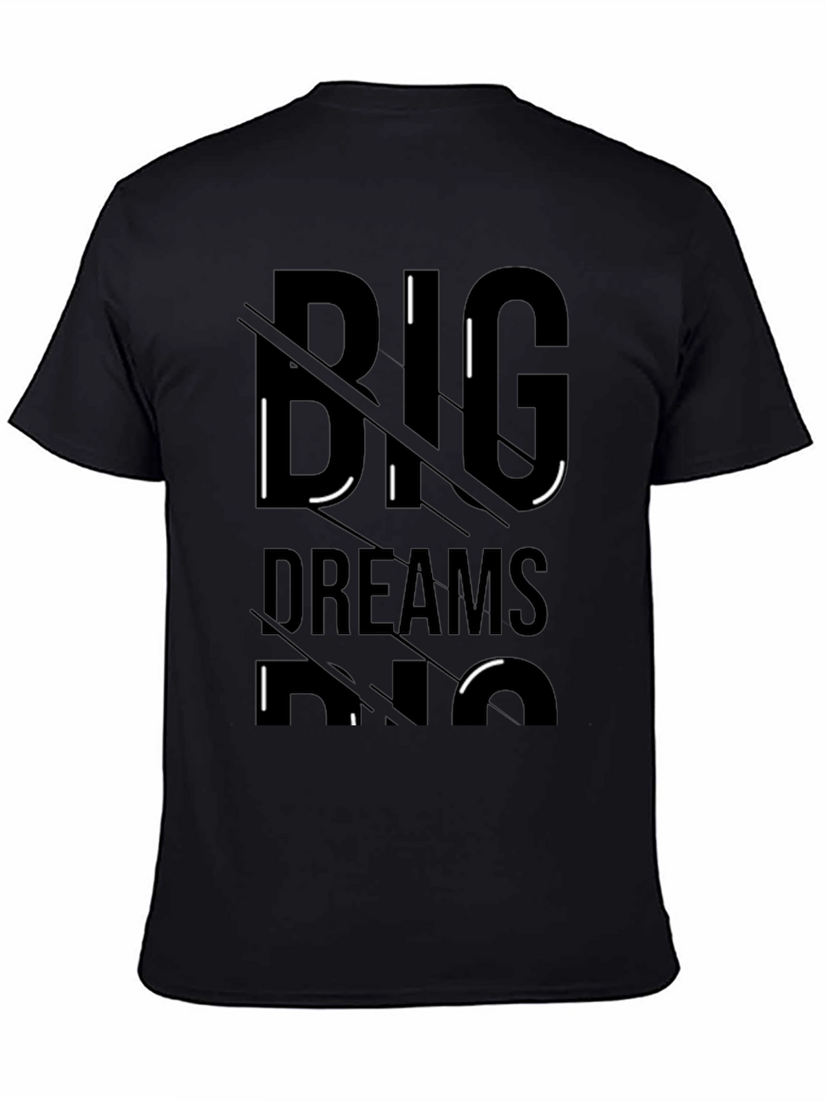 Big Dreams Mens Black Graphic T-Shirt