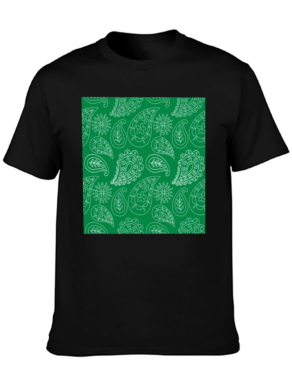 Paisley Print Tee - Black