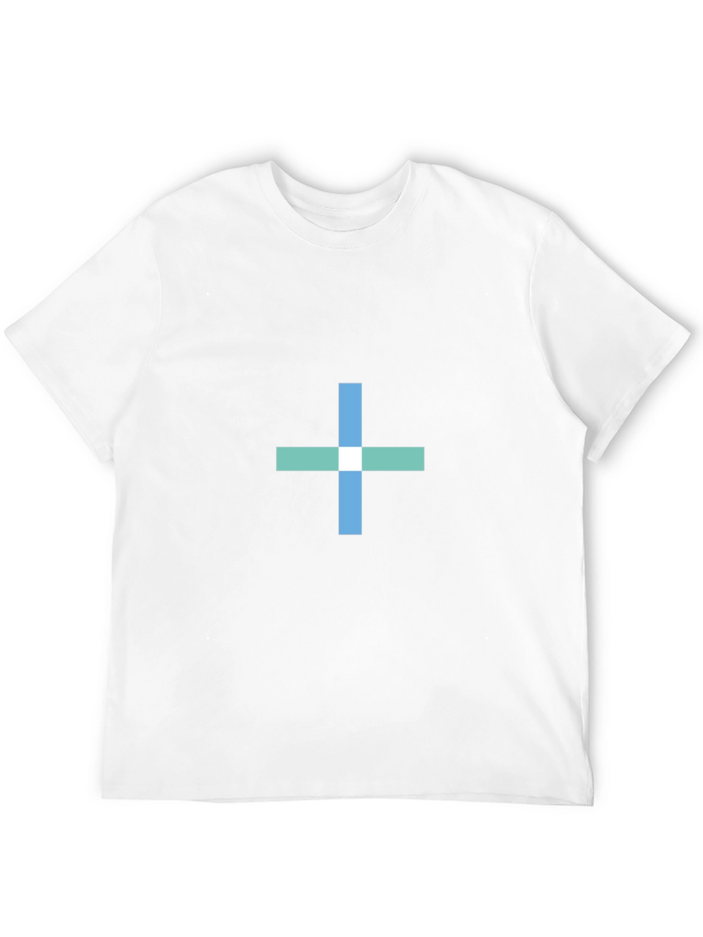 Black T-Shirt with Geometric Cross Design