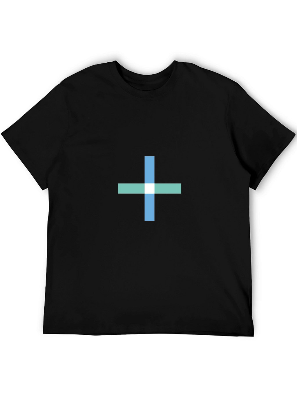 Black T-Shirt with Geometric Cross Design
