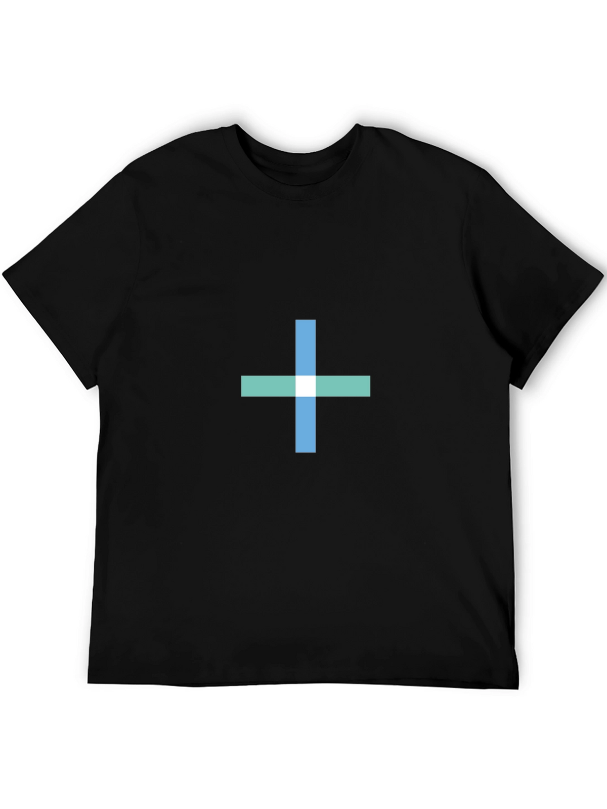 Black T-Shirt with Geometric Cross Design