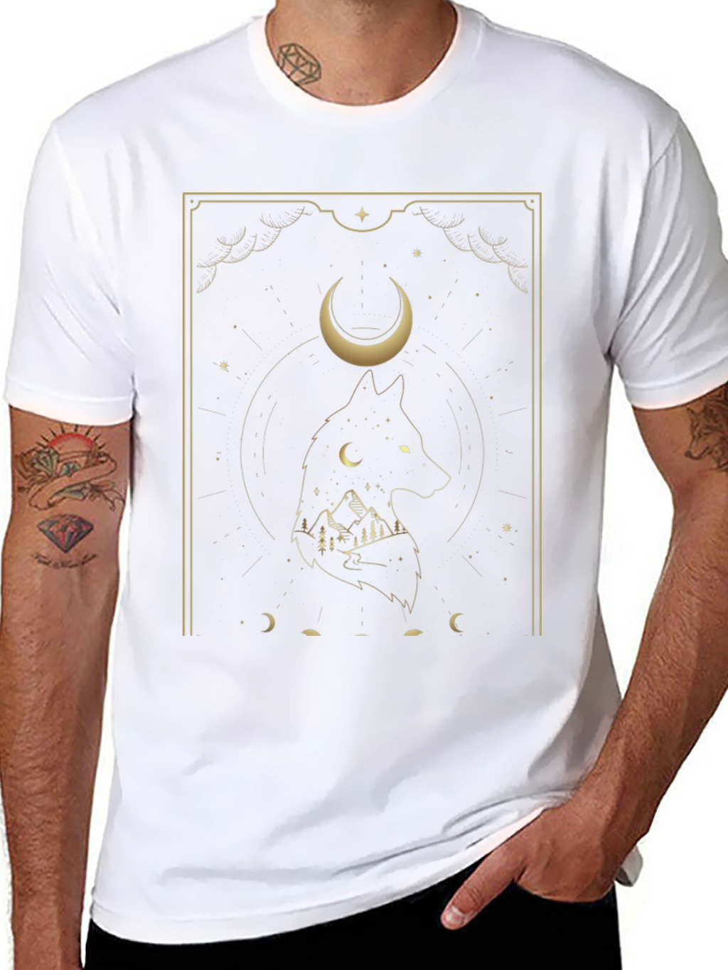 Wolf Moon Graphic Tee - Black T-Shirt