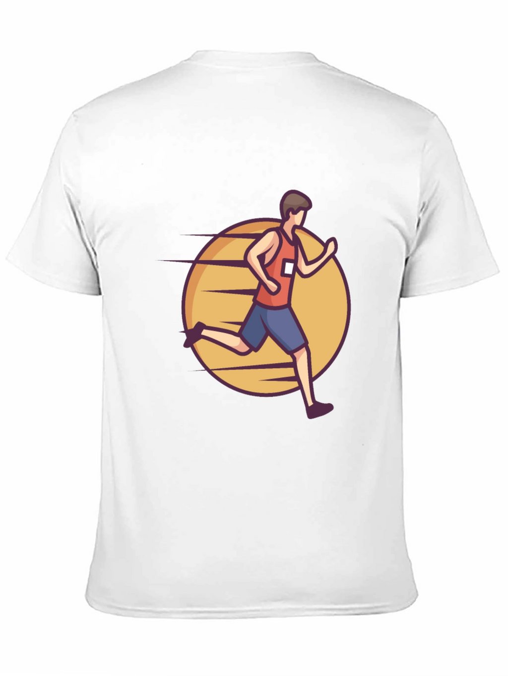Black Graphic Tee: Cartoon Runner Design