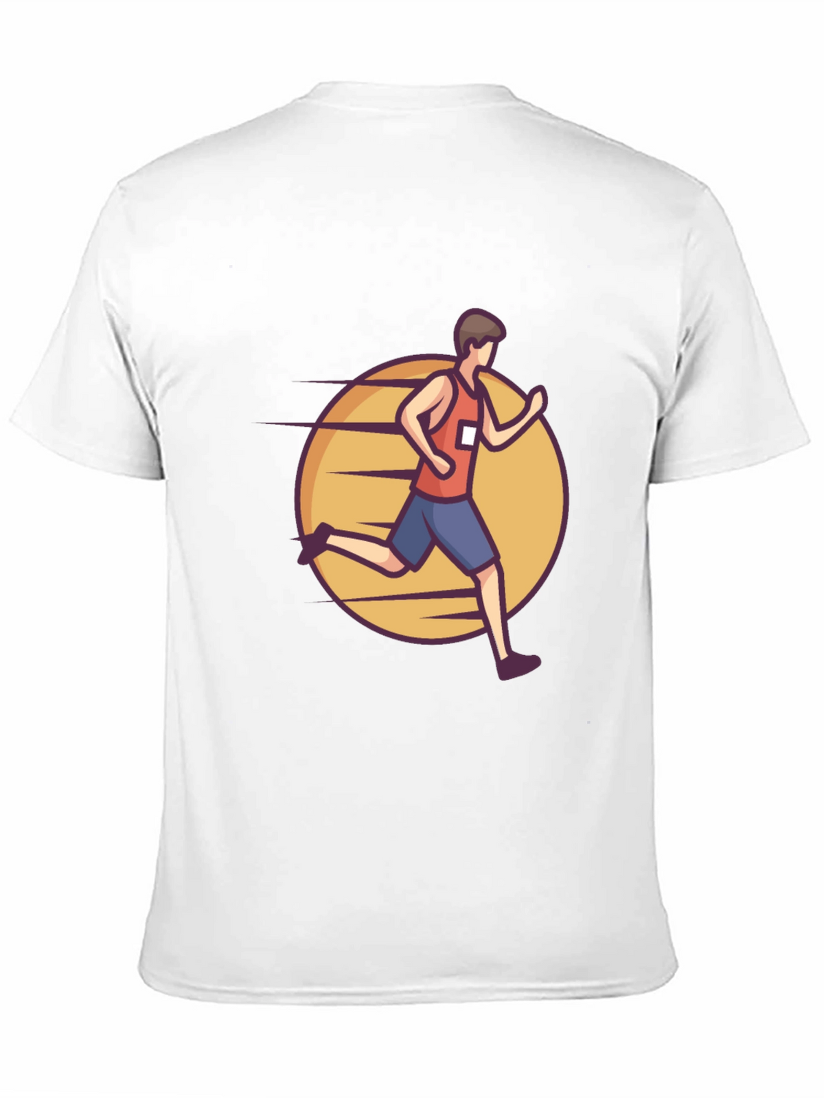 Black Graphic Tee: Cartoon Runner Design