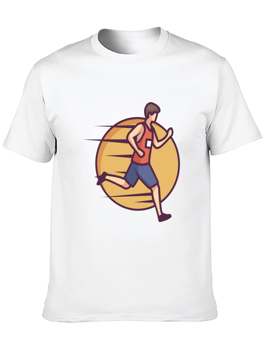 Black Graphic Tee: Cartoon Runner Design