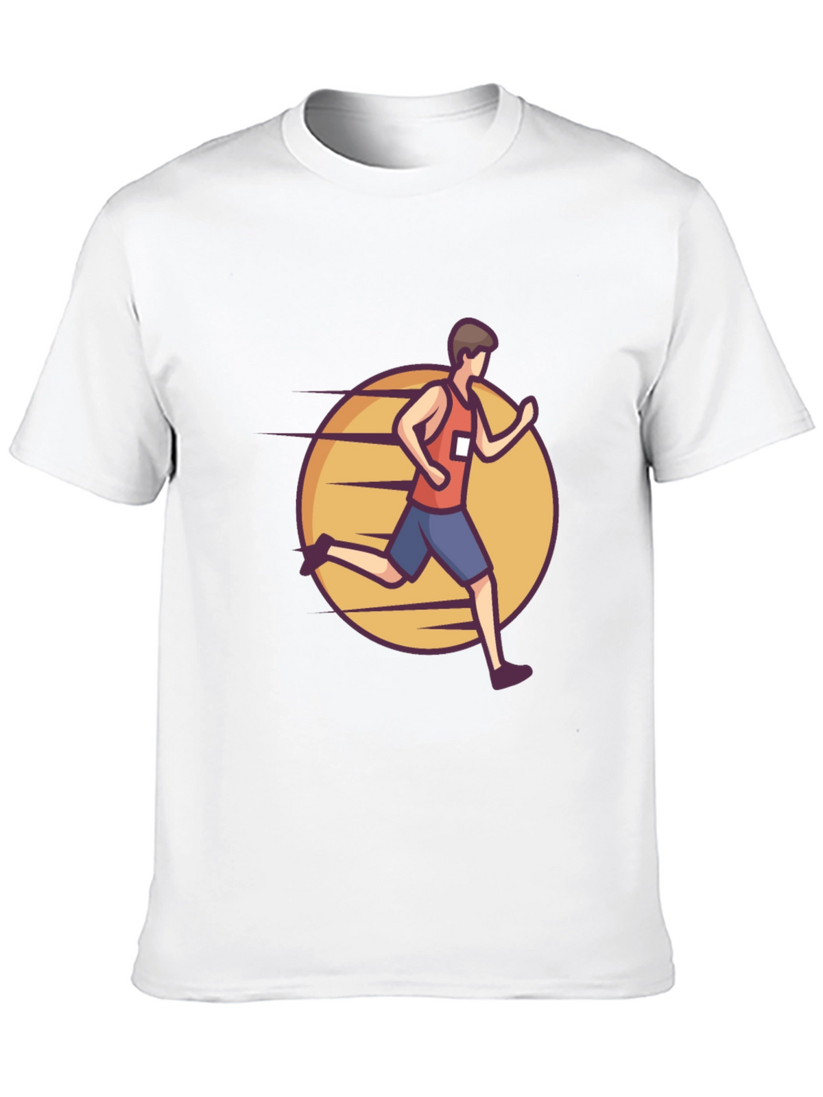 Black Graphic Tee: Cartoon Runner Design