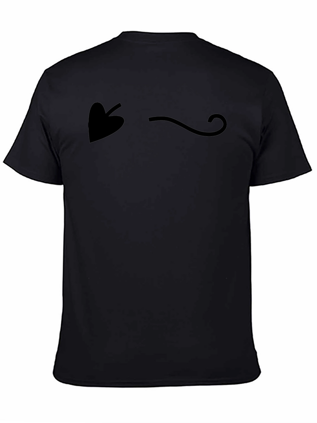 Minimalist Leaf & Swirl Graphic Black T-Shirt