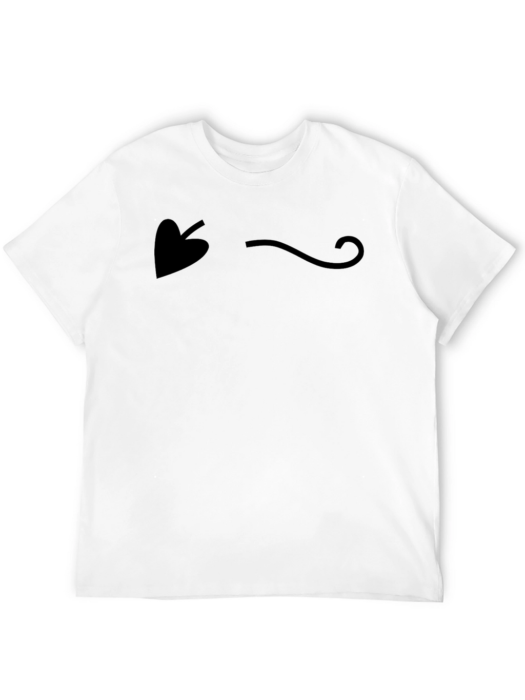 Minimalist Leaf & Swirl Graphic Black T-Shirt