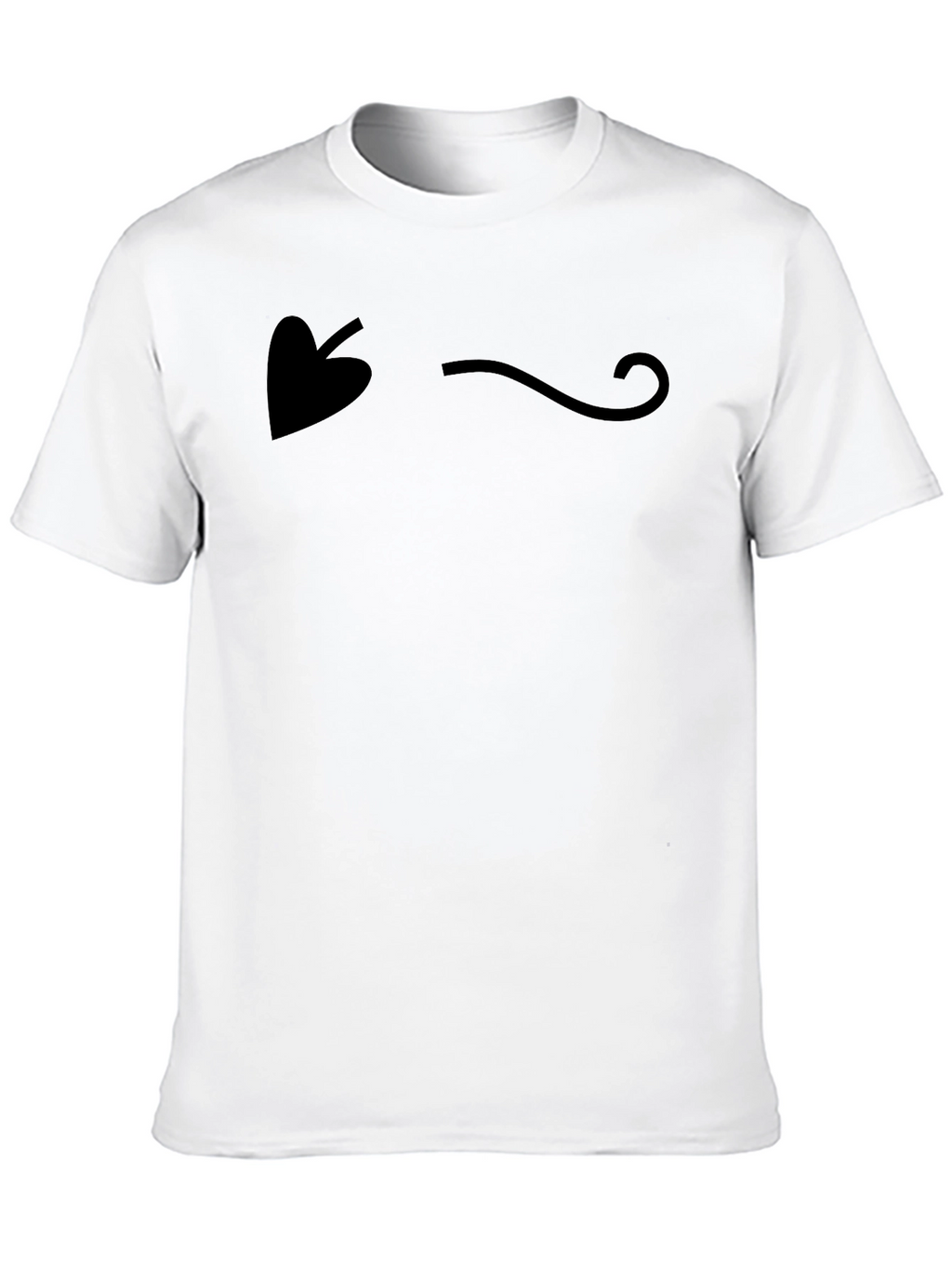 Minimalist Leaf & Swirl Graphic Black T-Shirt