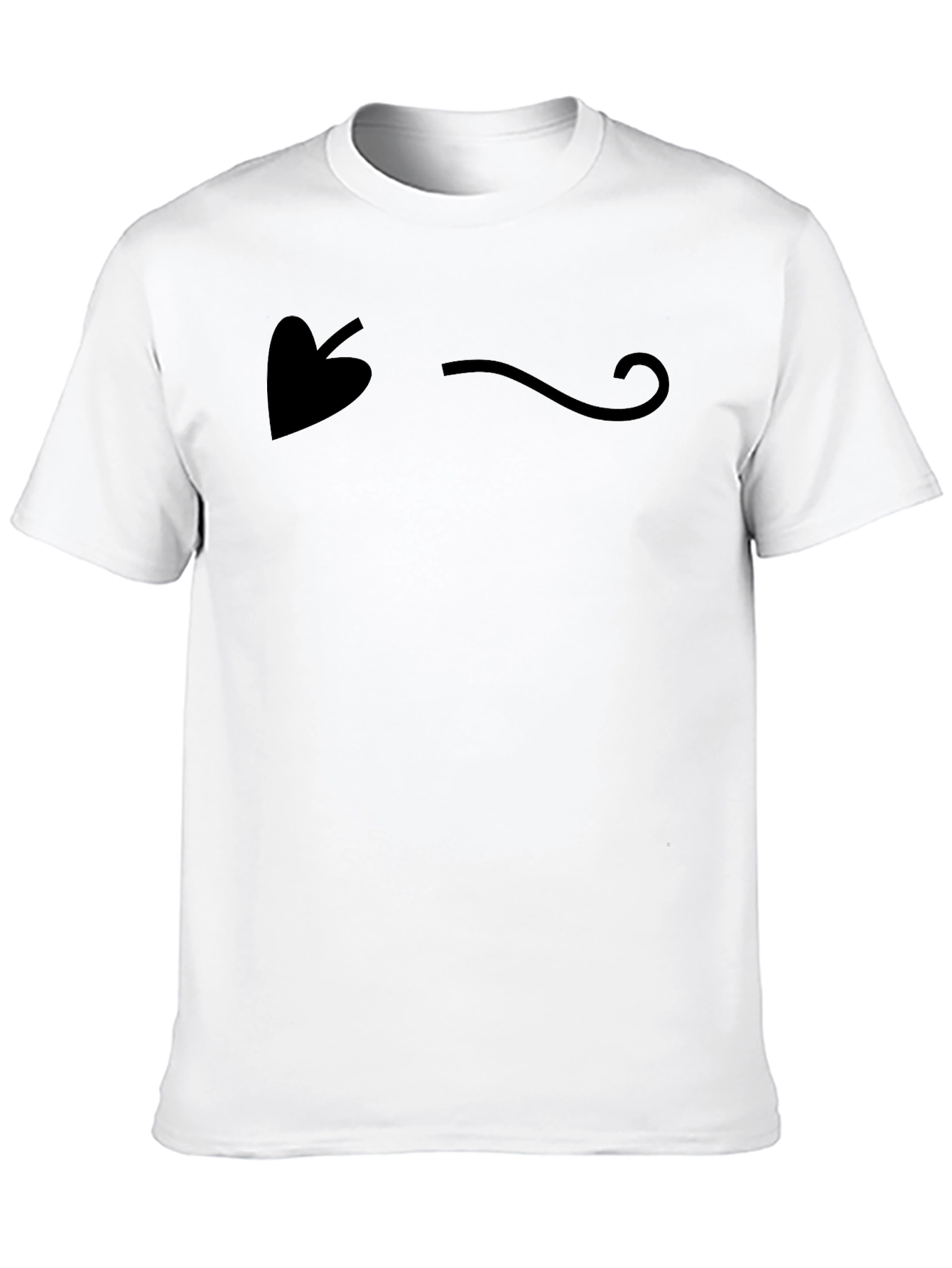 Minimalist Leaf & Swirl Graphic Black T-Shirt