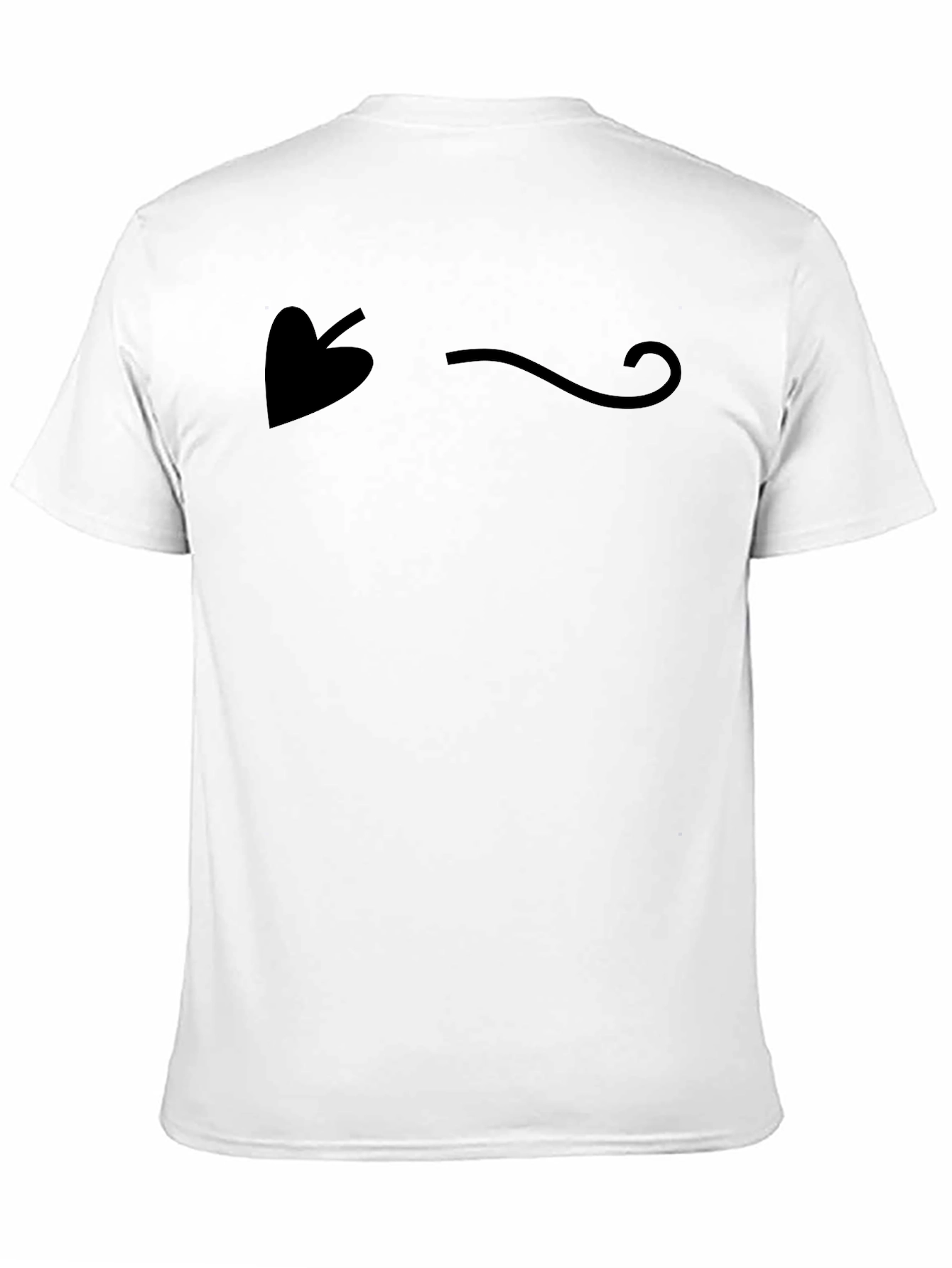 Minimalist Leaf & Swirl Graphic Black T-Shirt