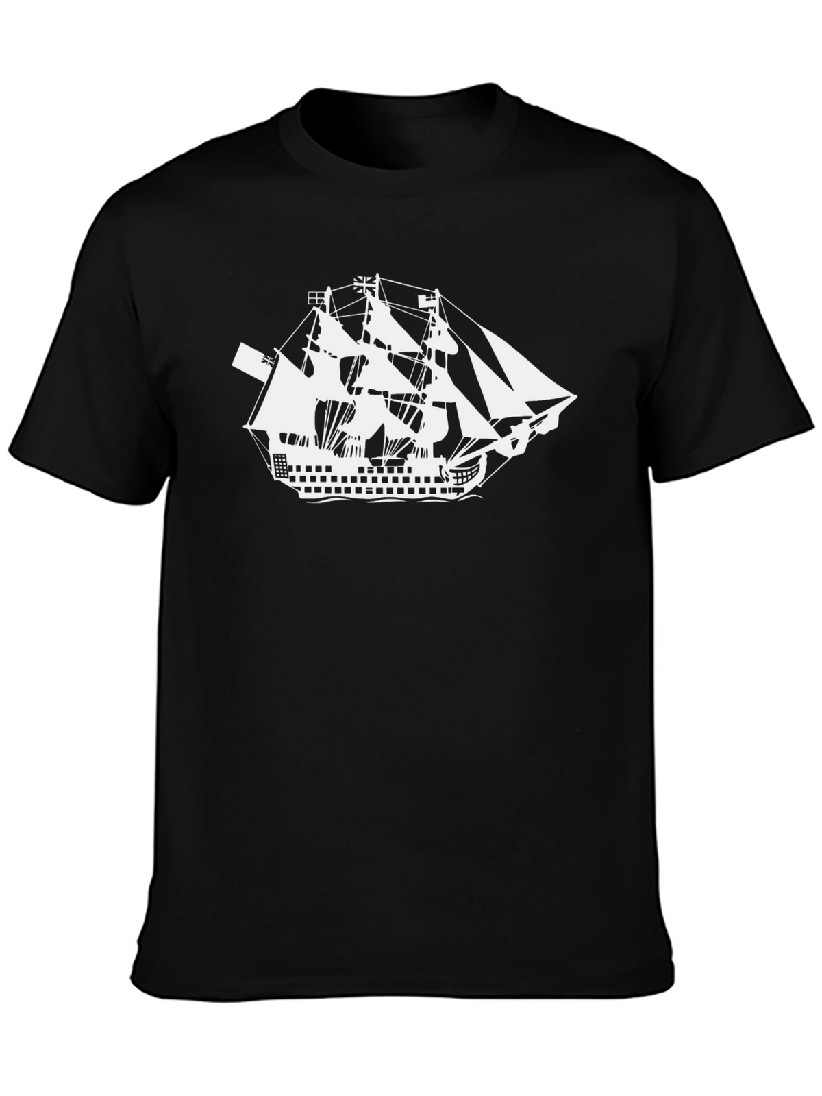Sailing Ship Graphic T-Shirt - Classic Black Tee