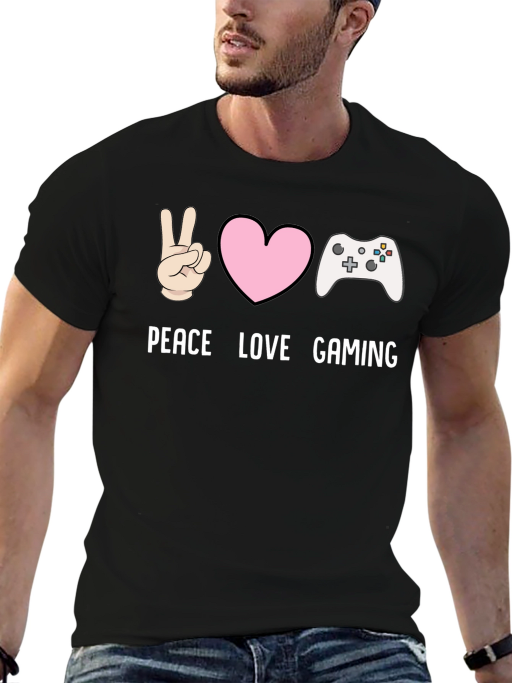Peace Love Gaming T-Shirt - Gamer Tee