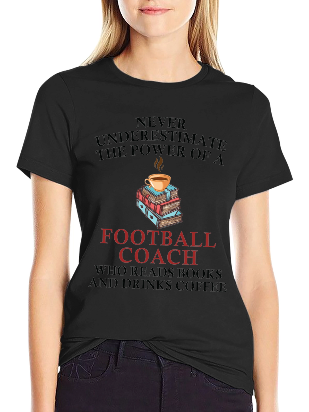Football Coach Books and Coffee T-Shirt