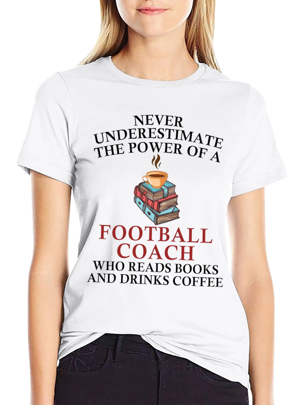 Football Coach Books and Coffee T-Shirt