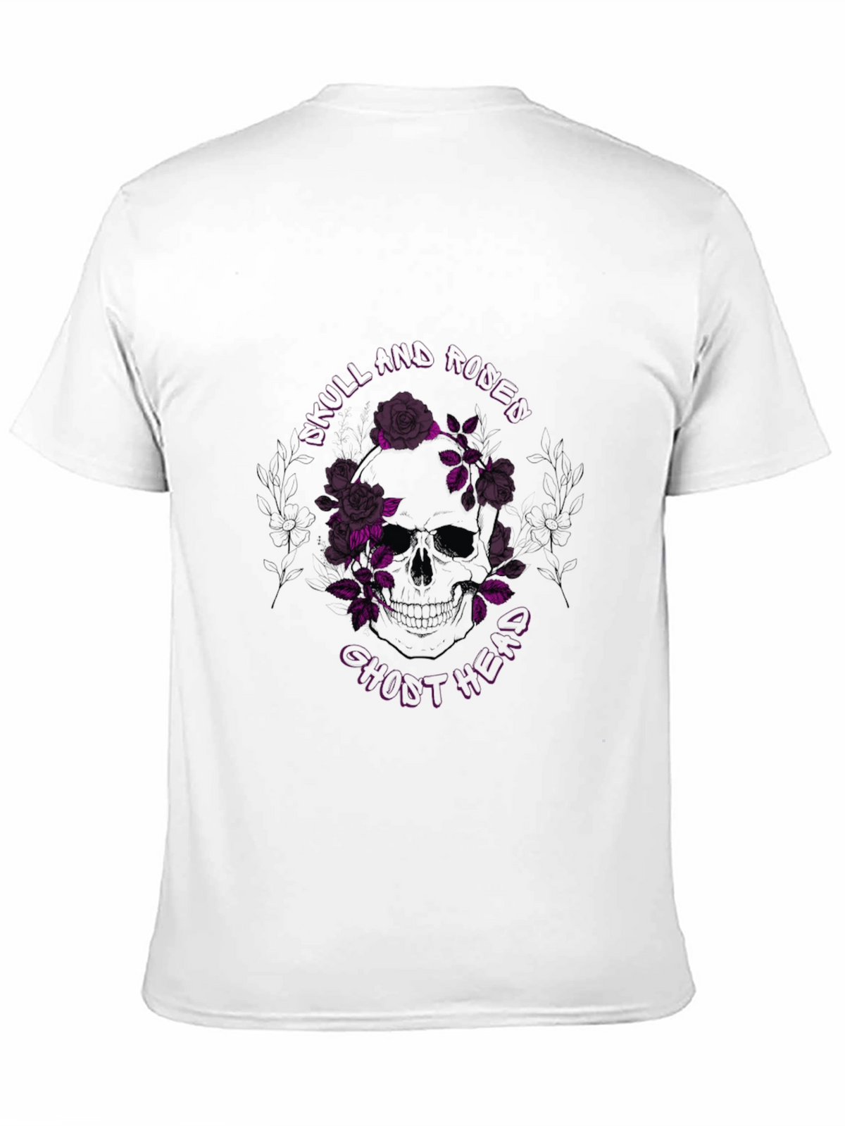 Skull & Roses Graphic Print Black T-Shirt