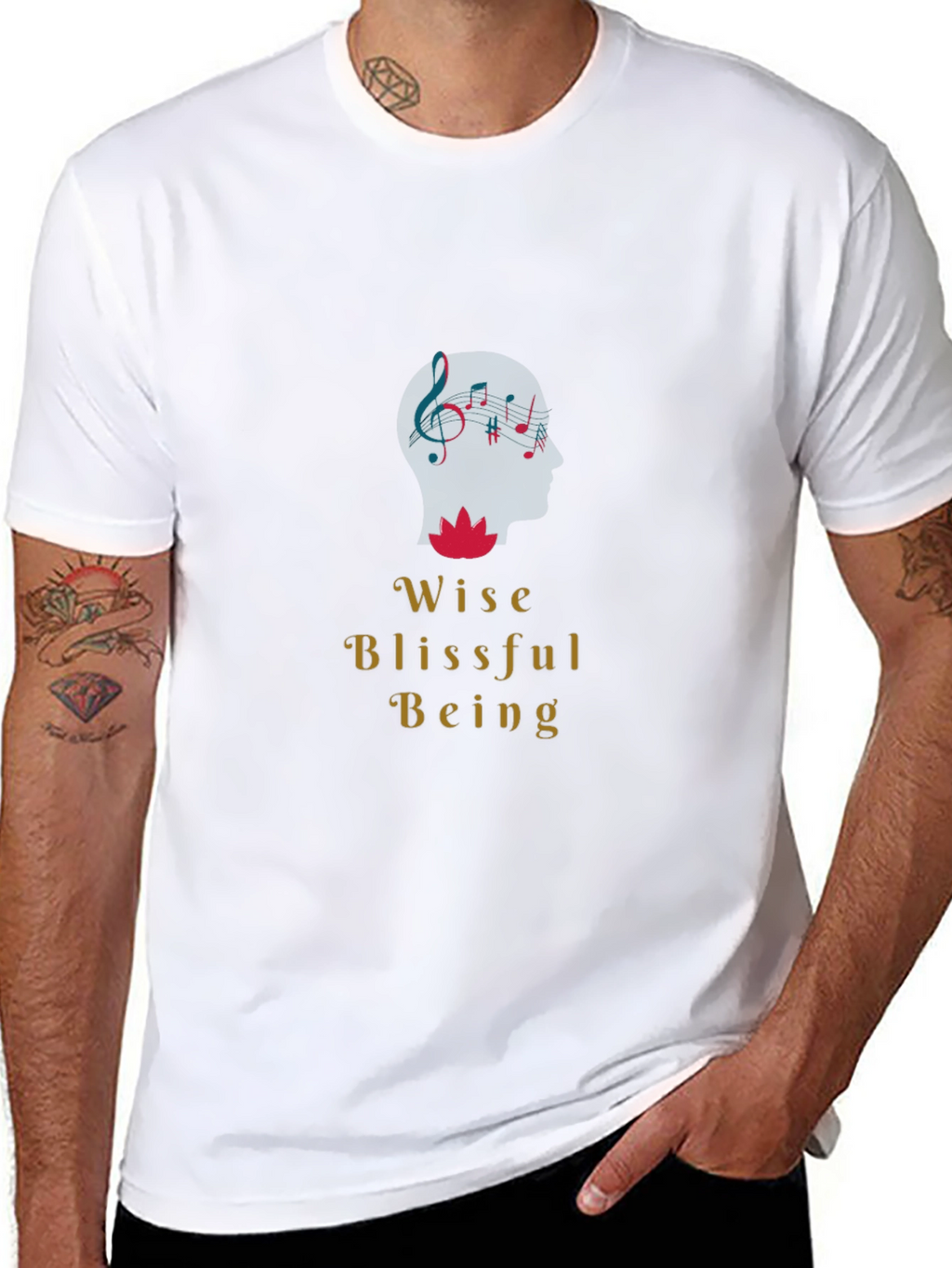 Wise Blissful Being Graphic Black T-Shirt